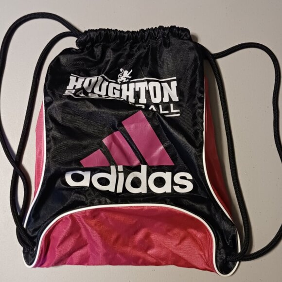 Houghton Basketball Drawstring Bag backpack Adidas black, white and pink - Picture 2 of 2